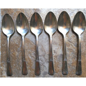 Vintage Wm A Rogers Sectional Oneida Ltd Rio Lot of 6 Silverplate Teaspoons